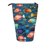 WZYCWB Sottomarino Reef Fish Contenitore retrattile per portapenne, porta pennelli da trucco o borse con coulisse per monete.