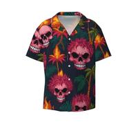 WZYCWB Spider Sheep Cartoon - Camicia a maniche corte da uomo, casual, con bottoni, abbigliamento da spiaggia, Nero, M