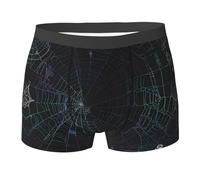WZYCWB Spider Web Boxer da uomo (S-XXL) - tessuto elastico leggero, traspirante, assorbe il sudore, free stretch, Nero, L