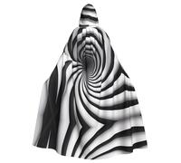 WZYCWB Spirale illusione ottica gif fantasia Halloween cappuccio mantello, adulto grande abito di carnevale per mascherata, gioco di ruolo