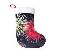 WZYCWB Splendidi fuochi d'artificio Stampe calze natalizie, appese al caminetto, sono perfette per contenere regali e dolci.