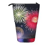 WZYCWB Splendido portapenne retrattile con stampa di fuochi d'artificio adatto per l'uso come semplice borsa per cosmetici, portafoglio, ecc.