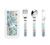 WZYCWB Stazionario Uccello Modello Stoviglie Set 3 Pezzi Asilo Stoviglie Outdoor Picnic Stoviglie Portatile