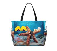 WZYCWB Stella marina nel mare Borsa da viaggio stampata per nuoto e fitness/shopping al supermercato/vacanza al mare