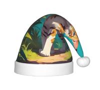 WZYCWB Stencil Jungle Cat Patterns Fun Christmas Party Hat Class Party Activity Holiday Christmas Decoration Hat