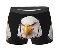 WZYCWB Stern Bald Eagle Printed Boxer da uomo - slip traspirante e ad asciugatura rapida, multiplo (S-XXL), nero, X-Large