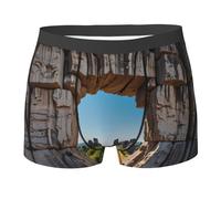 WZYCWB Stone Forest Boxer da uomo (S-XXL) - tessuto elastico leggero, traspirante, assorbe il sudore, free stretch, Nero, M