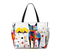 WZYCWB Strange Cat Borsa da viaggio da spiaggia stampata per nuoto e fitness/shopping al supermercato/vacanze al mare