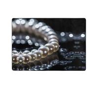 WZYCWB String of Pearls - Tappeto in flanella con motivo a perle, 203 x 147 cm, super morbido