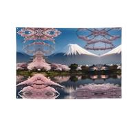 WZYCWB Striscione con motivo Monte Fuji all'inizio della primavera, perfetto per compleanni, feste di Natale, lauree e anniversari.