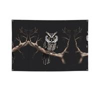 WZYCWB Striscione festivo con motivo gufo tarda notte, 119,4 x 180,3 cm, adatto per Halloween, Natale, feste, riunioni, ecc.