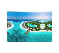 WZYCWB Striscione Maldive Scenery Party per compleanni, canti natalizi, lauree e anniversari.