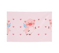 WZYCWB Striscione per feste a forma di maiale volante in stile cartone animato, perfetto per compleanni, feste di Natale, lauree e anniversari.