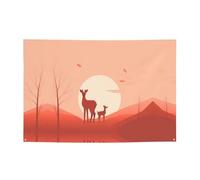 WZYCWB Striscione per feste con motivo cervo tinta unita, perfetto per compleanni, feste di Natale, lauree e anniversari.