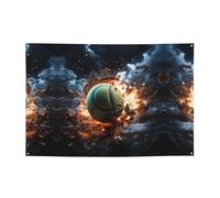 WZYCWB Striscione per feste con motivo tennis Lightning Fever, perfetto per compleanni, feste di Natale, lauree e anniversari.