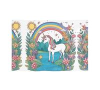 WZYCWB Striscione per feste con unicorni sul fiume per compleanni, canti natalizi, lauree e anniversari.