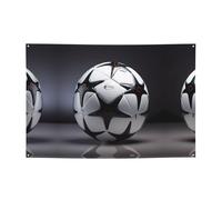 WZYCWB Striscione per feste di calcio in bianco e nero per compleanni, canti natalizi, lauree e anniversari.