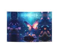 WZYCWB Striscione per feste stampato con farfalle volanti, 119,4 x 180,3 cm, perfetto per compleanni, vacanze, lauree e anniversari.