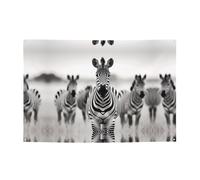 WZYCWB Striscione stampato per feste con mandria di zebre, 119,4 x 180,3 cm, perfetto per compleanni, vacanze, lauree e anniversari.