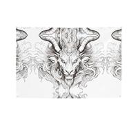 WZYCWB Striscione stampato per feste con testa della bestia, 119,4 x 180,3 cm, perfetto per compleanni, vacanze, lauree e anniversari.