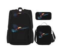 WZYCWB Summit Hawk Silhouette Campus Life zaino set (3 pezzi) - borsa per la scuola + astuccio + borsa per il pranzo, soddisfa tutte le esigenze quotidiane degli studenti