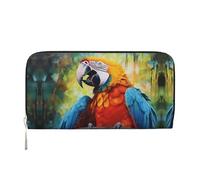 WZYCWB Sunflower Avatar Pochette in pelle portafogli con cerniera e porta carte sono perfetti per i viaggi o l'uso quotidiano, Pappagallo stupido., Taglia unica