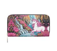 WZYCWB Sunflower Avatar Pochette in pelle portafogli con cerniera e porta carte sono perfetti per i viaggi o l'uso quotidiano, Unicorni rosa forti., Taglia unica