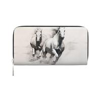 WZYCWB Sunflower Avatar Pochette in pelle portafogli con cerniera e porta carte sono perfetti per i viaggi o l'uso quotidiano, Cavallo forte., Taglia unica