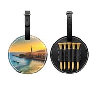 WZYCWB Sunset in Barcelona - Borsa portaoggetti per tee da golf con stampa speciale, design portatile con fibbia da appendere, Nero , Taglia unica, Valigia