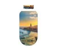 WZYCWB Sunset in Barcelona con copertina stampata + graziosa fascia per capelli, coperta per bambini dopo il bagno