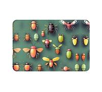 WZYCWB Tappetino 40,6 x 61 cm, tappetino da ingresso, tappeto per porta della cucina, adatto per camera da letto, bagno, ufficio, soggiorno, motivo insetti atlante