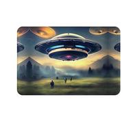 WZYCWB Tappetino 40,6 x 61 cm, tappetino da ingresso, tappeto per porta della cucina, adatto per camera da letto, bagno, ufficio, soggiorno, motivo atterraggio UFO