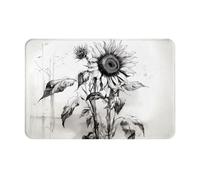 WZYCWB Tappetino di benvenuto stampato con disegno di girasole, 40,6 x 61 cm, tappetino assorbente per porta del bagno e della cucina