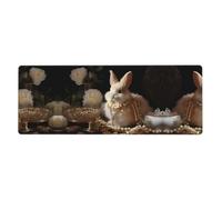 WZYCWB Tappetino per mouse con coniglio, 30 x 80 cm, adatto per computer portatili e ambienti d'ufficio