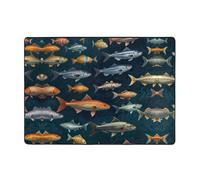 WZYCWB Tappeto a pelo corto Soft Fish Real Print 203,2 x 147,3 cm, soffice e confortevole per soggiorno, camera da letto, ufficio e balcone.