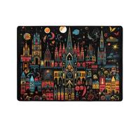 WZYCWB Tappeto da pinting con castello e cielo stellato di notte, 203,2 x 147,3 cm, morbido e soffice, a pelo corto, adatto per soggiorno, ufficio, comodino, balcone