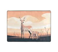 WZYCWB Tappeto da pinting con cervo Sika in piedi, 203,2 x 147,3 cm, morbido e soffice, a pelo corto, adatto per soggiorno, ufficio, comodino, balcone