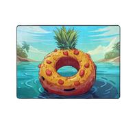 WZYCWB Tappeto estivo in flanella con motivo ananas e frutta, 203 x 147 cm, super morbido