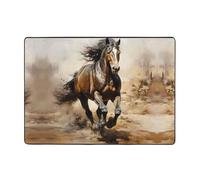 WZYCWB Tappeto in flanella con motivo cavallo occidentale, 203 x 147 cm, super morbido
