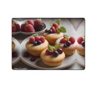 WZYCWB Tappeto morbido a pelo corto con stampa di piccole torte, 203 x 147 cm, soffice e confortevole per salotti, camere da letto, uffici e balconi.