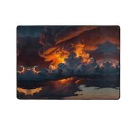 WZYCWB Tappeto stampato con nuvole di fuoco, 203,2 x 147,3 cm, morbido e antiscivolo, adatto per comodini, uffici, balconi e altri spazi.