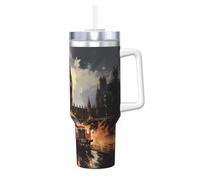 WZYCWB Tazza di ghiaccio alla moda stampata London Color Taxi - super isolamento termico e freddo, un must per i viaggi all'aperto e lo sport