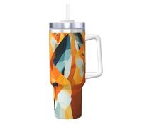 WZYCWB Tazza di ghiaccio colorata con motivo volpi - tazza sottovuoto a doppio strato in acciaio inox da 1,18 l, a prova di perdite e portatile