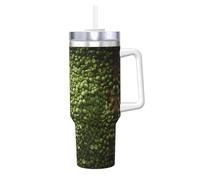 WZYCWB Tazza di ghiaccio con motivo fagioli mung - tazza sottovuoto a doppio strato in acciaio inox da 1,18 l, a prova di perdite e portatile