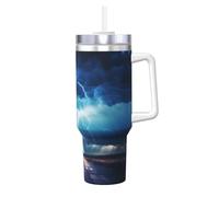 WZYCWB Tazza di ghiaccio con motivo fulmine in un lampo - tazza sottovuoto a doppio strato in acciaio inox da 1,18 l, a prova di perdite e portatile