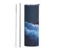 WZYCWB Tazza in acciaio inox isolata all'alba, per ufficio, sport all'aria aperta, ciclismo, tazza ecologica da 20 once di paglia