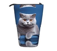 WZYCWB Temperamento Shorthair stampato retrattile portapenne adatto per l'uso come semplice borsa cosmetica, portafoglio, ecc.