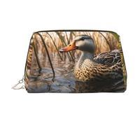 WZYCWB The Angry Lion. Borsa per cosmetici in pelle stampata, elegante e portatile, Anatre reali che nuotano, Taglia unica