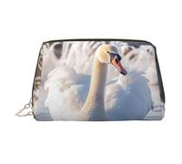 WZYCWB The Angry Lion. Borsa per cosmetici in pelle stampata, elegante e portatile, Cigni bianchi che nuotano, Taglia unica
