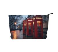 WZYCWB The Angry Lion. Borsa per cosmetici stampata, perfetta per viaggi di lavoro e viaggi., Cabine Telefoniche, Taglia unica